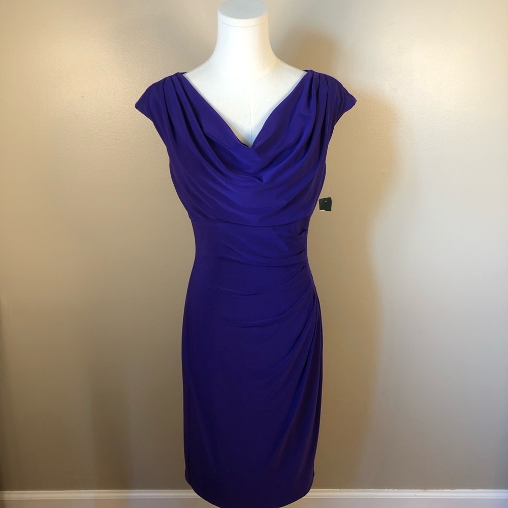 Lauren Ralph Lauren Deep Purple Midi Dress